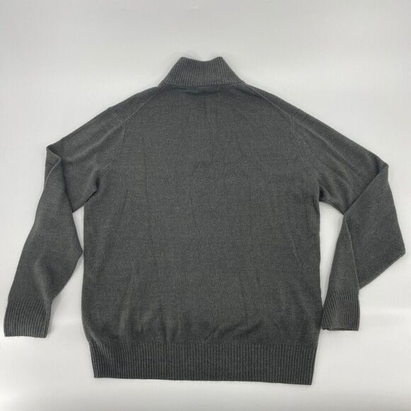 Geoffrey Beene Sweater Men Large Gray 1/4 Zip Long Sleeve Pullover Collared - Picture 5 of 6